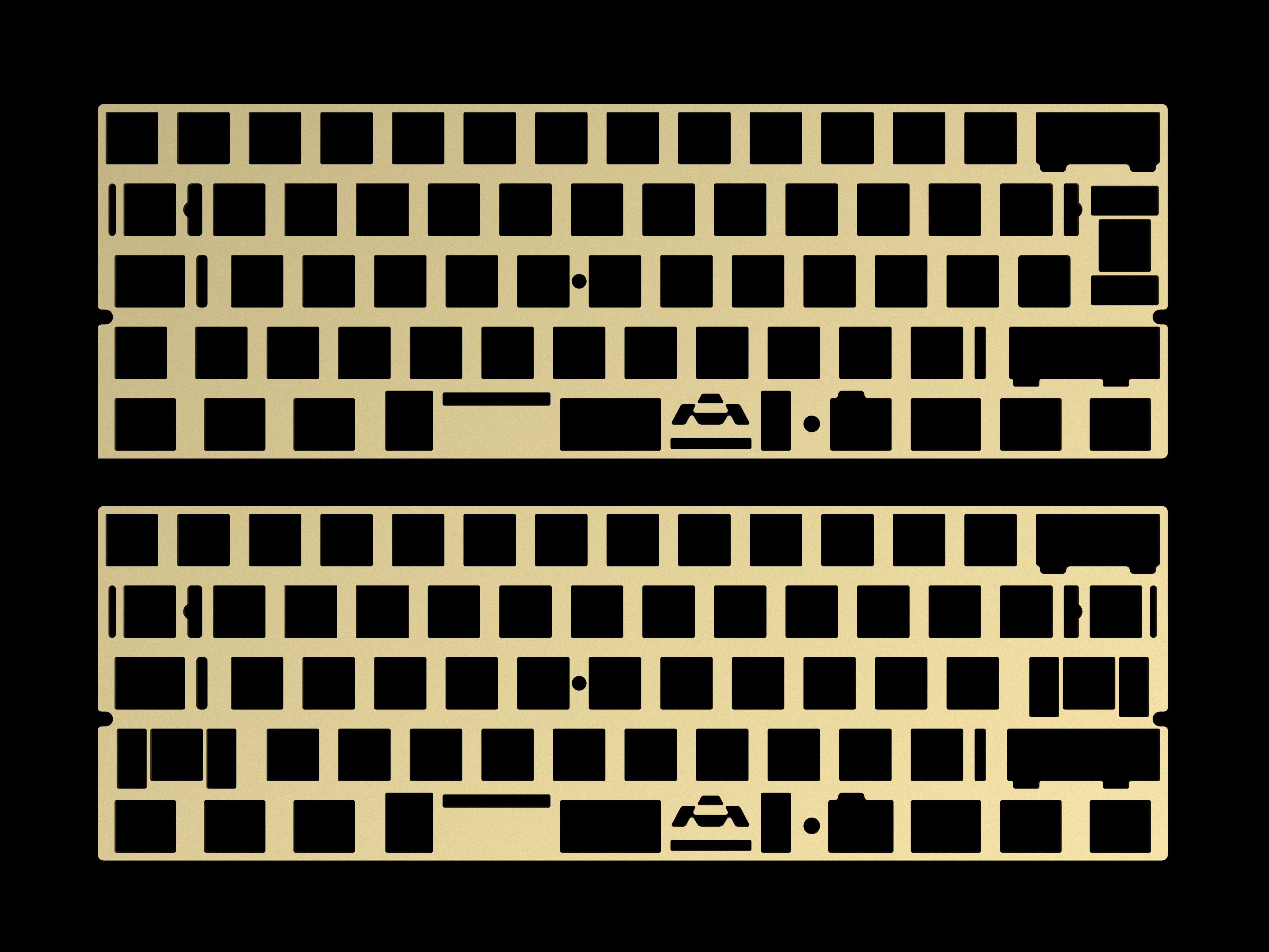  Placa de policarbonato de aluminio de latón, soporte ISO ANSI  61 64 Minila, diseño para GH60 PCB 60% teclado DIY (placa de latón B) :  Electrónica